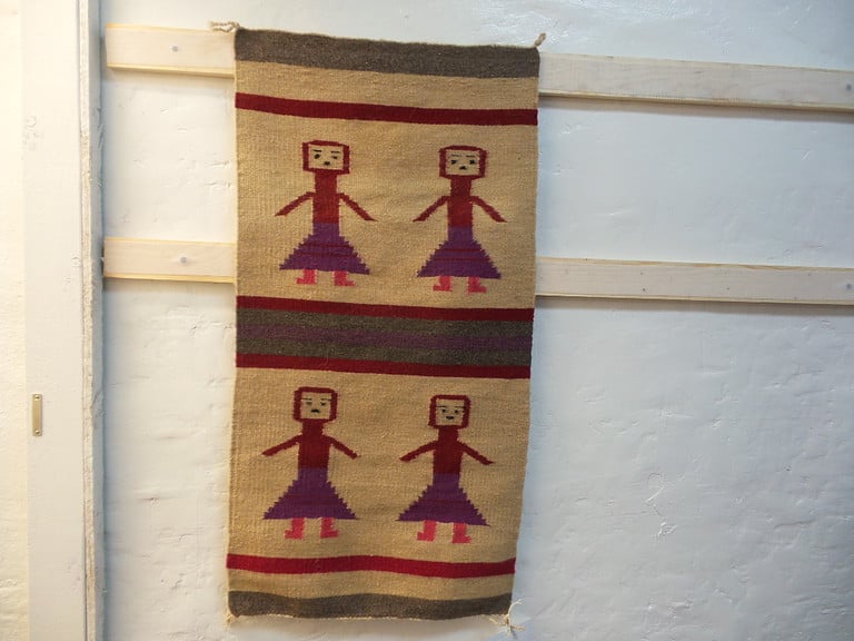 Navajo Weaving (Rug) Gallup Ladies Weaving in Beauty Mercantile