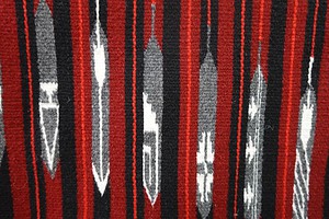 Lena Tahe Double Row Prayer Feather Rug Detail