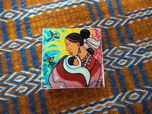 Magnet Native Lady w/Baby