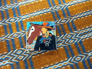Magnet Native Lady w/Horse & Hat