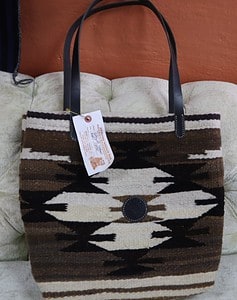 Mary Chee Navajo Weaving Tote Bag by Kestrel Leather
