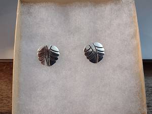 Sterling silver leaf earrings
