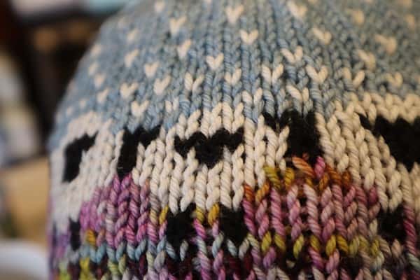 Hand-Knitted Sheep Hat Detail