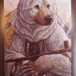 Bear with feathers and pipe