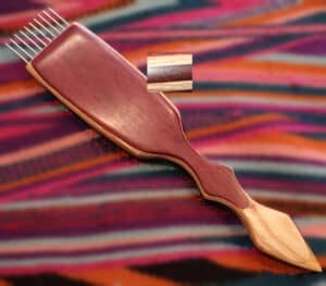 Paduak, Oak, Purpleheart Laminate Weaving Comb