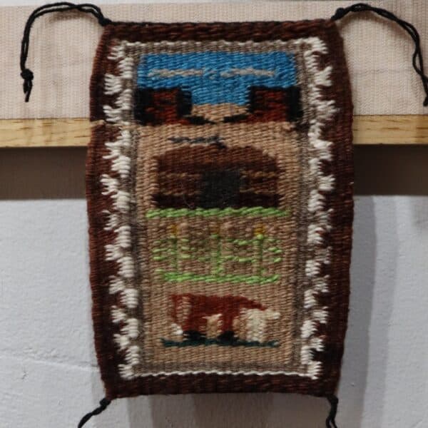 Pictorial Rug, Hogan, Corn and a Cow - Deena Begay