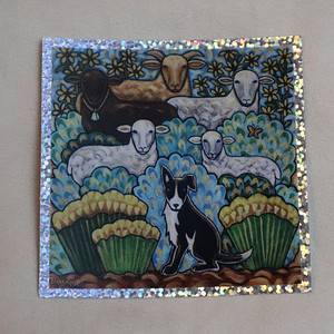 Beverly Blacksheep All Occasion Blank Cards (6"x8") and Stickers (New!) - Holographic Sheeps and Dog