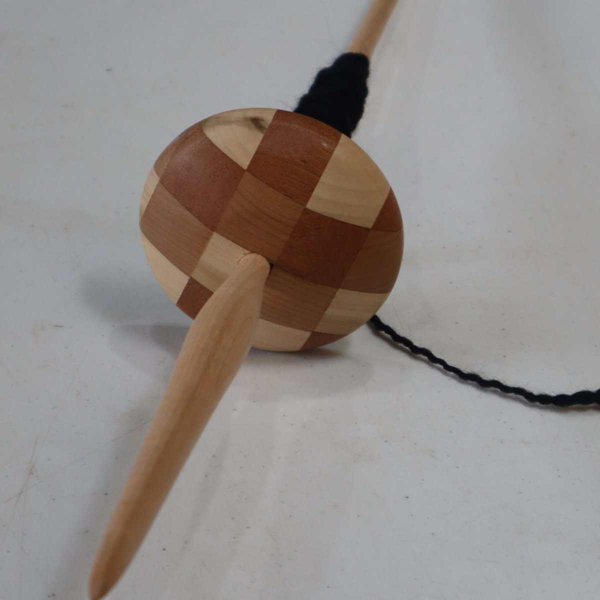CHECKEREDSPINDLE Hip Spindles - 3.5, 29, Robertson Tsosie, Checkered Board: Mixed Wood, Padauk,Maple,Oak, Walnut etc..,