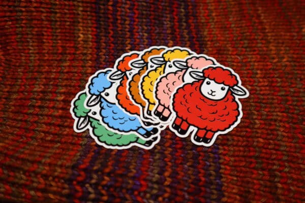 Multi-colored sheep stickers