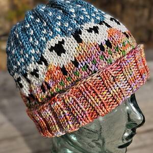 Sheep Hat Based on Baa-ble by Donna Smith Knitted by Mary Walker