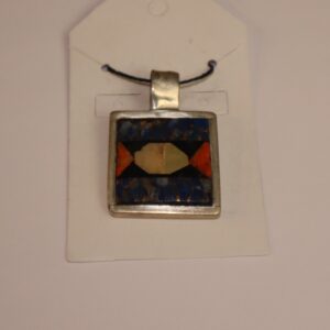 Swirl Necklace Pendant- Jet w/ Coral- Mother of Pearl- Lapis w/ Copper- Woody & Margaret Tsosie