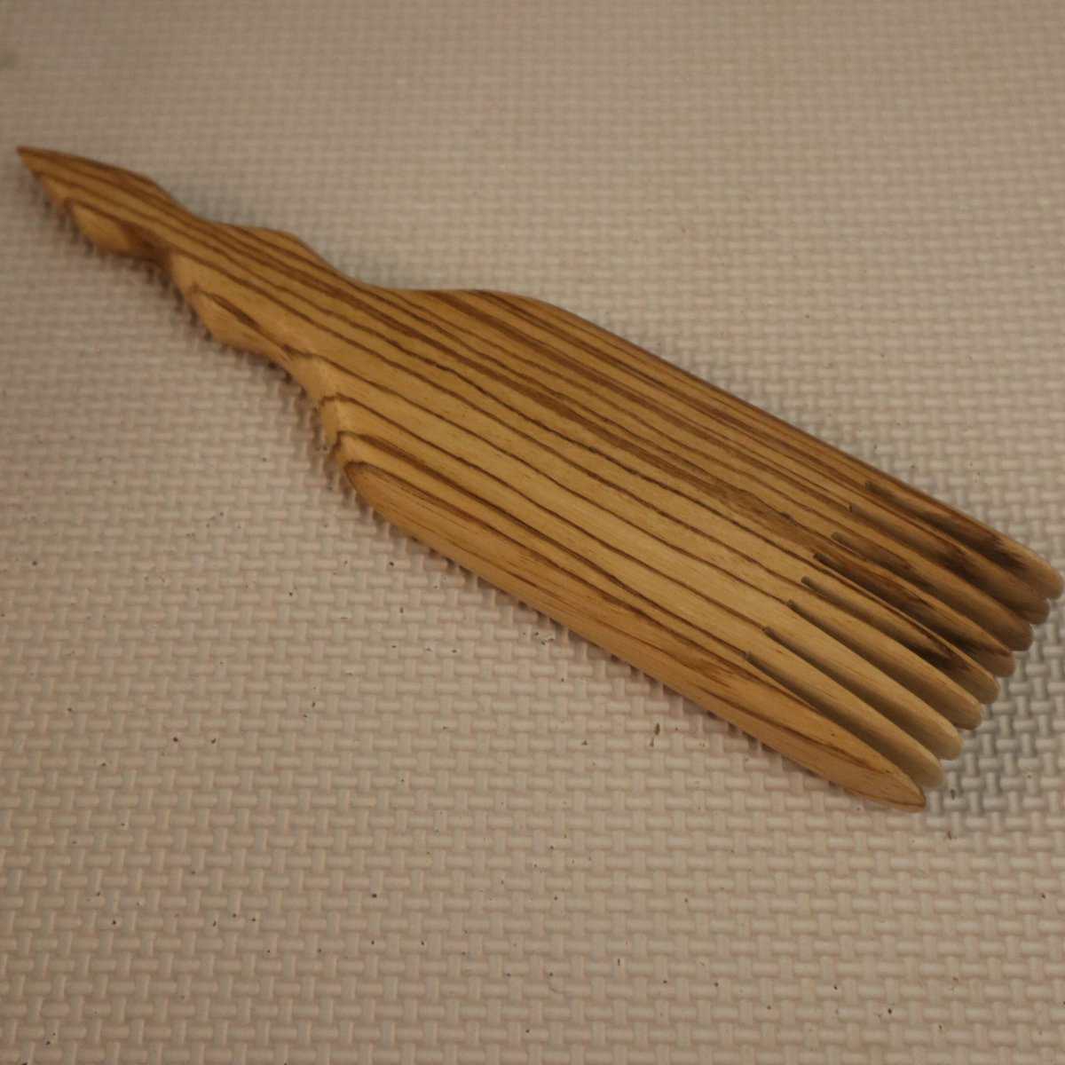 zebrawoodencombRT Weaving Combs - Robertson Tsosie, General Weaving, Zebra Wood, 9", 2.25”, 0.6”, 2.7oz