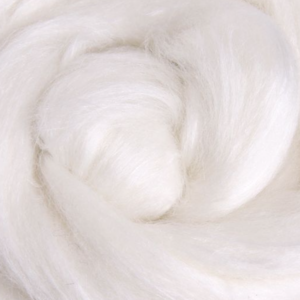 20% White Silk 30% Alpaca 50% Merino Sliver