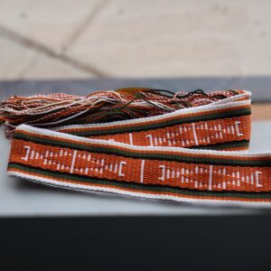 Navajo Sash Belt - Francis Begay - Orange, Green, White
