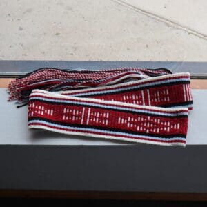 Navajo Sash Belt- Francis Begay - White, Red, and Blue