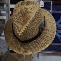 Cowboy Hat Fedora Secret in Ra-Ra Raffia Desert Palm