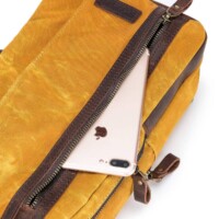 Maker's Mini Messenger by della Q Mustard Phone Pocket