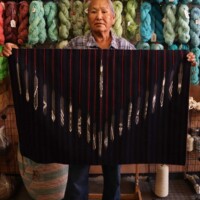 Prayer Feather Chief Blanket Revival by Lena Tahe