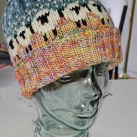 Sheep Hat Based on Baa-ble by Donna Smith Knitted by Mary Walker